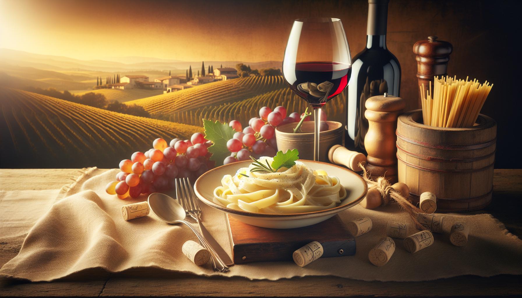 The Harmony of Red Wine and Alfredo Sauce